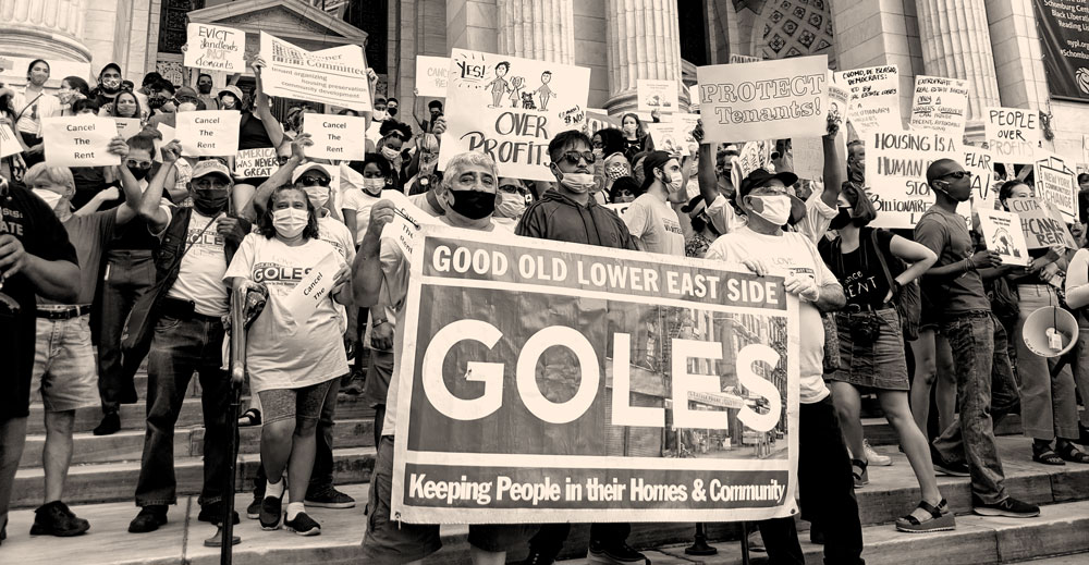 GOLES rally on City Hall steps